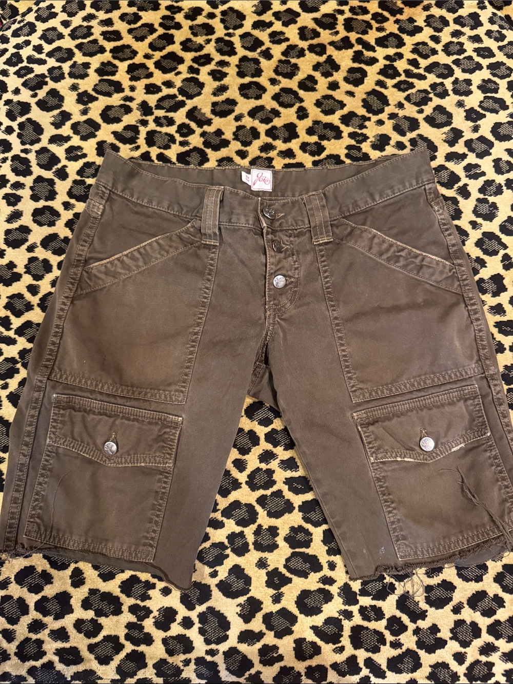 Joie Army Green Cargo Bermuda Shorts